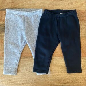 Set of fleece lined baby sweatpants